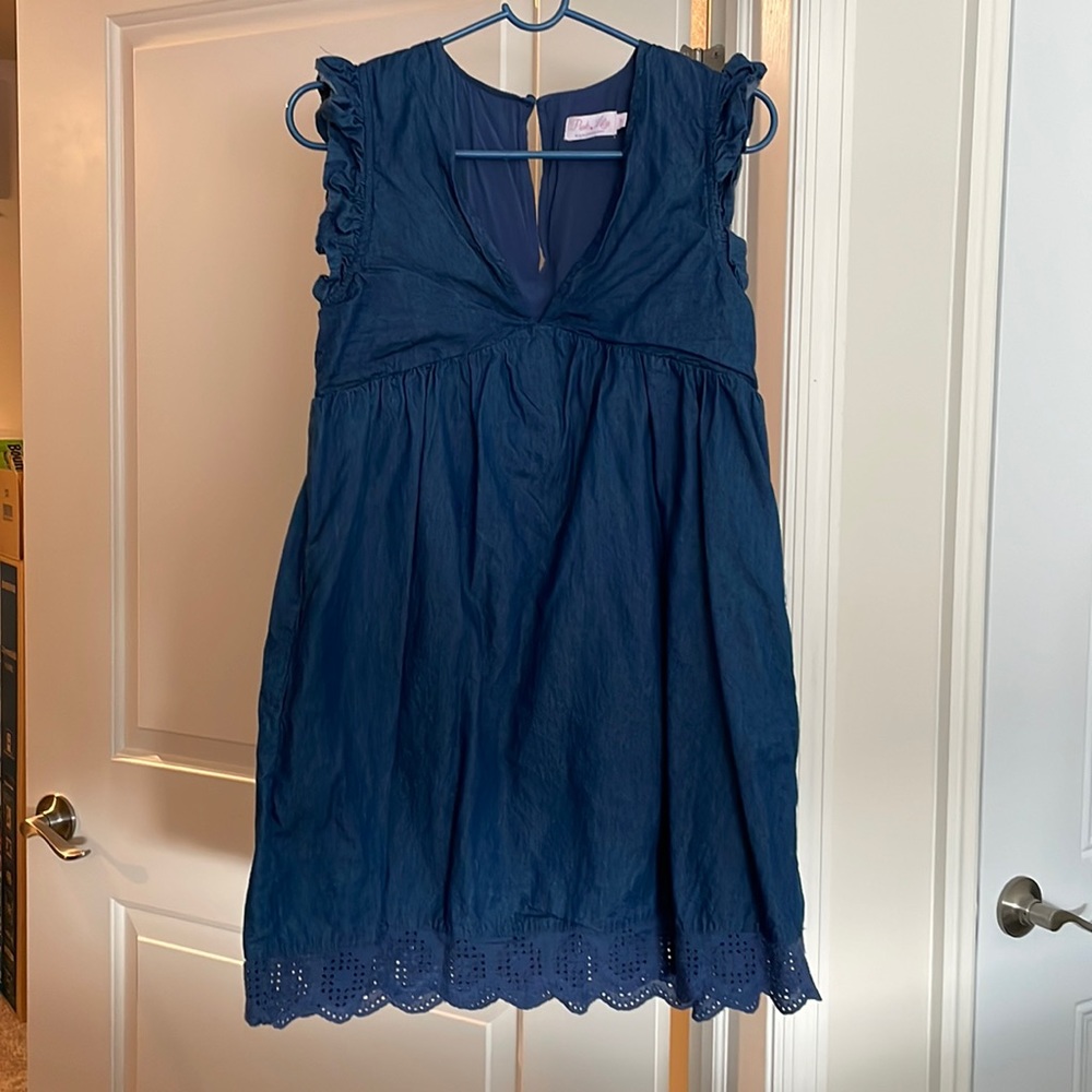 Womens Pink Lily boho soft denim dress